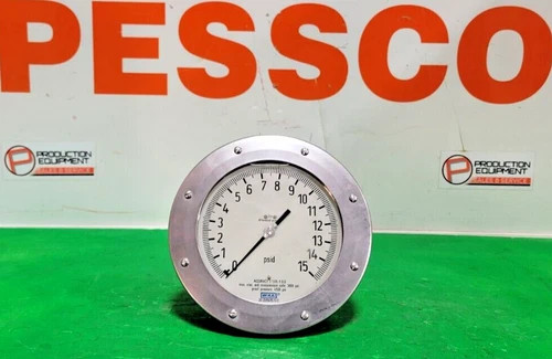WIKA Type 73X.25 6-Inch Aluminum Liquid-Filled Differential Pressure Gauge, 0-15 PSID