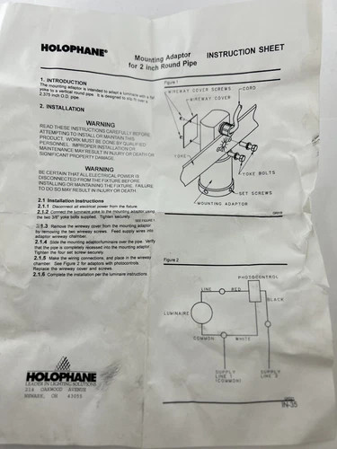 Holophane 08657-BZ Poletop Adapter for 2 Inch Round Pipe — product image 2 of 4