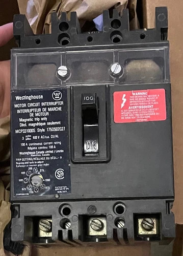 Westinghouse MCP33100S Motor Circuit Protector, 3-Pole, 100A, 600V — primary product image