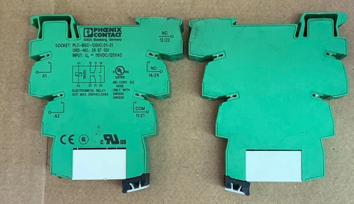 Lot of 2 Phoenix Contact PLC-BSC-120UC/21-21 DPDT Relay Modules with 120VAC Coil — primary product image