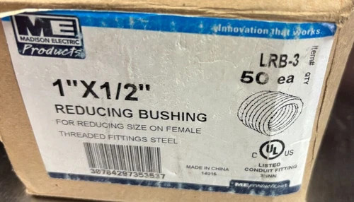 Madison Electric LRB-3 1" x 1/2" Threaded Reducing Bushing - Lot of 40 — primary product image