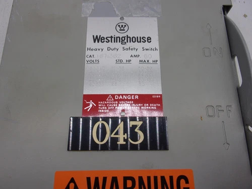 Westinghouse HFN362 Heavy Duty Safety Switch, 60A, 600V, 3-Pole, Fusible, NEMA 1 — product image 2 of 8