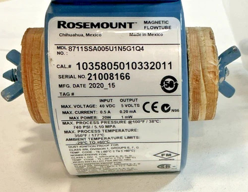 Rosemount 8711 Wafer Magnetic Flowmeter 8711SSA005U1N5G1Q4 — product image 9 of 11