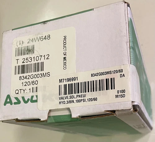 ASCO RedHat 8342G003MS Solenoid Valve 3/8" 100PSI 120V/60Hz — primary product image