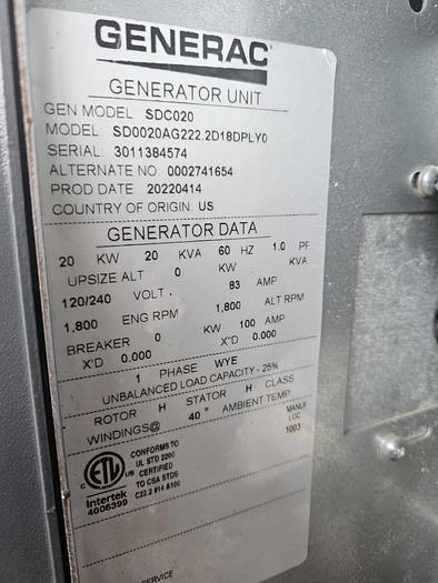 Generac SD2000 2000 kW Diesel Generator Set with Mitsubishi S16R-Y2PTAW2-1 Engine — product image 5 of 10