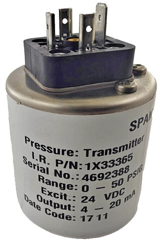 Ingersoll Rand Pressure Transmitter 1X33365, 0-50 PSIG — product image 2 of 5