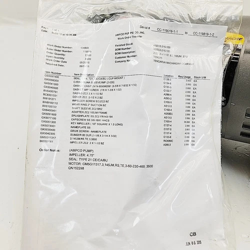 Ampco 2x1.5 ZC2 Bronze Centrifugal Pump with 3HP Baldor Motor — product image 7 of 8