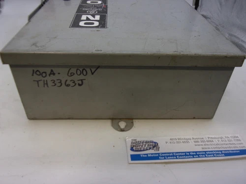 General Electric Heavy Duty Safety Switch TH3363J, 100A, 600V, 3-Pole, Fusible, NEMA 12 — product image 7 of 8
