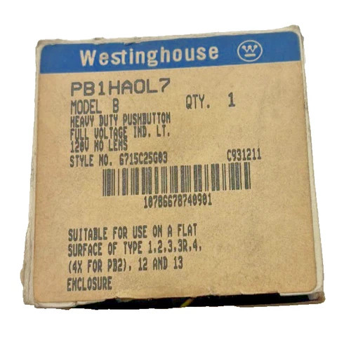 Westinghouse PB1HAOL7 Heavy Duty Pushbutton with Full Voltage Indicator Light
