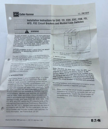 Cutler-Hammer EHD3025 Series C Industrial Circuit Breaker — product image 6 of 6