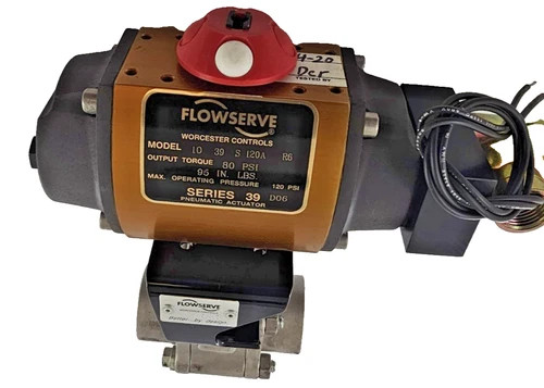 Flowserve Worcester Controls 10 39 S 120A R6 Pneumatic Actuator with 1" Ball Valve — product image 7 of 10