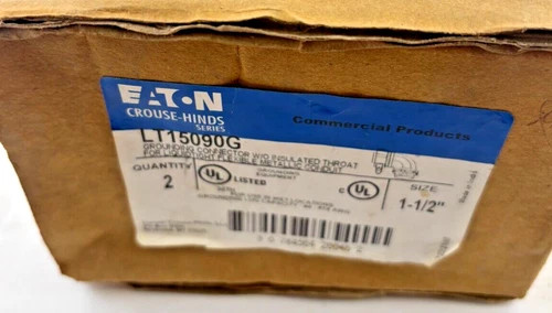 Eaton Crouse-Hinds LT15090G 1-1/2" 90-Degree Liquidtight Grounding Connector without Insulated Throat (Quantity 2)