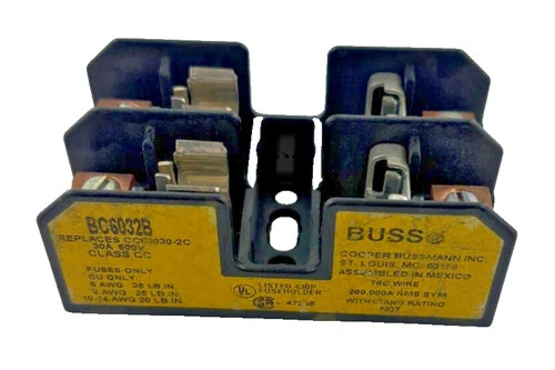 Bussmann BC6032B 2-Pole Class CC Fuse Block — product image 3 of 5