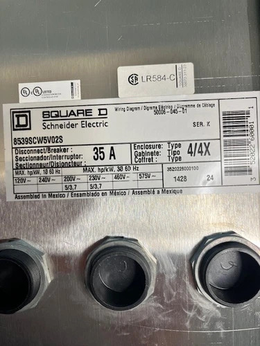 Square D 8536SCW5V02S Type S Size 1 Combination Motor Starter Disconnect — product image 3 of 8