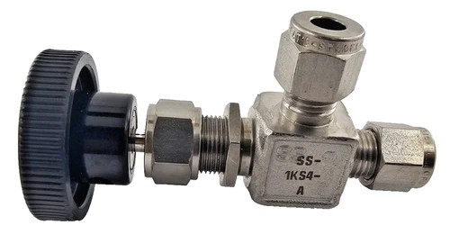 Whitey SS-1KS4-A Stainless Steel Needle Valve, 1/4 Inch Tube