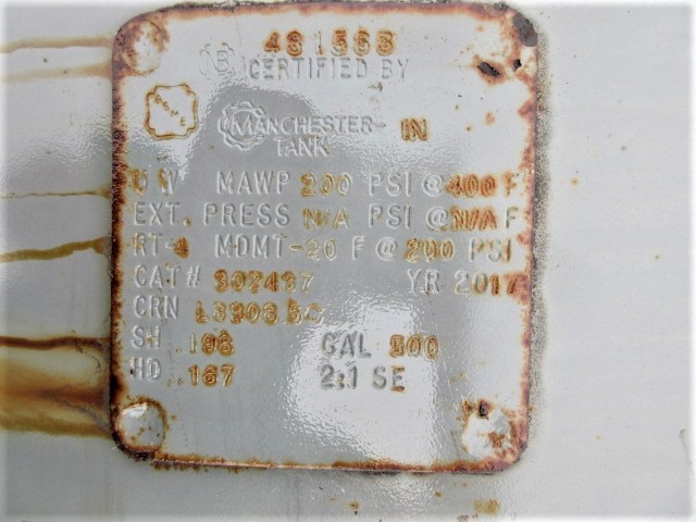 Manchester Tank 500 Gallon Horizontal Air Receiver Tank — product image 7 of 8