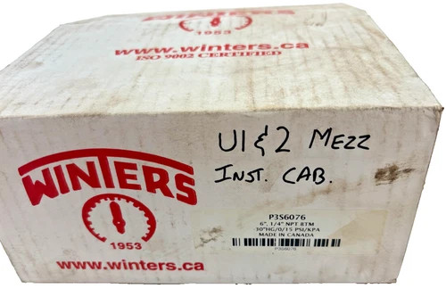 Winters P3S Series Pressure Gauge P3S6076, 6" Dial, 1/4" NPT Bottom Connection, -30 inHg to 100 psi/kPa — product image 4 of 4