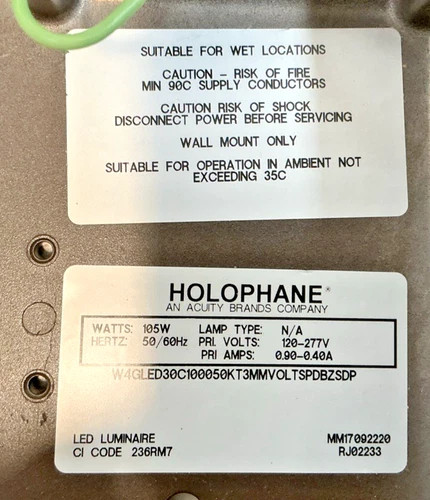 Holophane W4GLED30C100050KT3MMVOLTSPDBZSDP LED Wallpack Security Light — product image 4 of 11