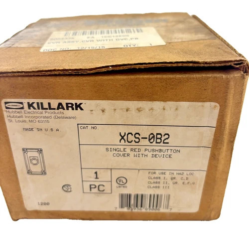 Killark XCS-0B2 Single Red Pushbutton Cover
