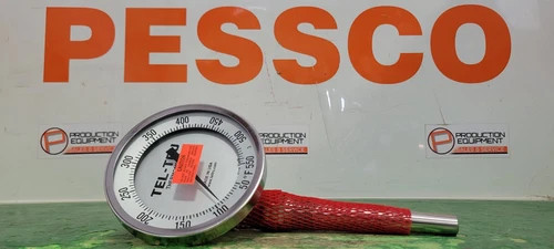 Tel-Tru AA575R Adjustable Angle Bimetallic Thermometer, 5" Dial, 50-550°F Range, 4" Stem