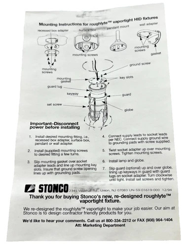 Stonco RoughLyte VCXL21GC 200W Ceiling Mount Light Fixture with Globe and Cage — product image 6 of 8