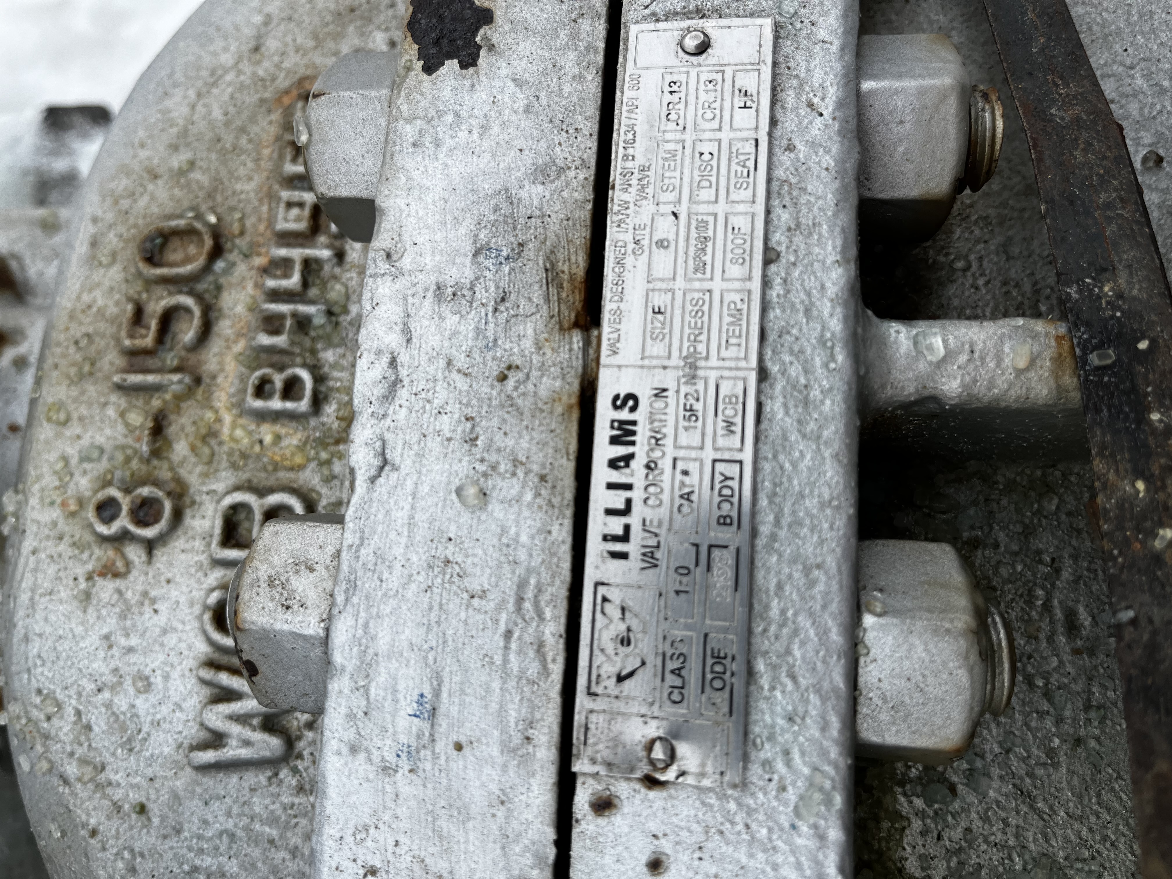 Williams Valve 8-inch Class 150 Gate Valve A216 WCB — product image 2 of 2
