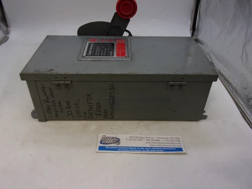 Cutler-Hammer DH361FDK Heavy Duty Safety Switch, 30A, 600V, 3-Pole, Fusible, NEMA 12/3R — product image 9 of 9
