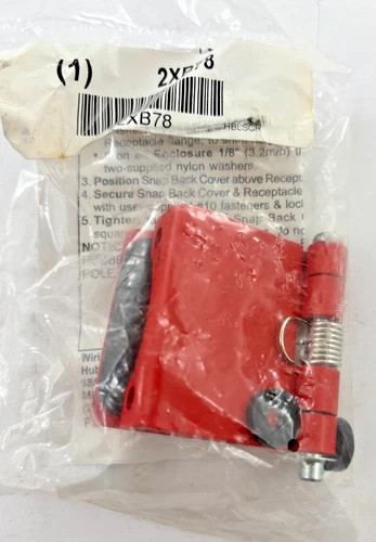 Hubbell HBLSCR Single Pole Snap Back Cover, Red — product image 2 of 4