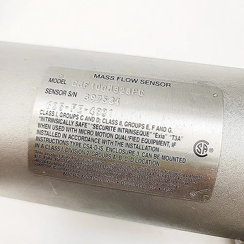 Micro Motion ELITE CMF100M328PC Coriolis Mass Flow Sensor — product image 3 of 8
