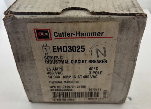 Cutler-Hammer EHD3025 Series C Industrial Circuit Breaker — primary product image