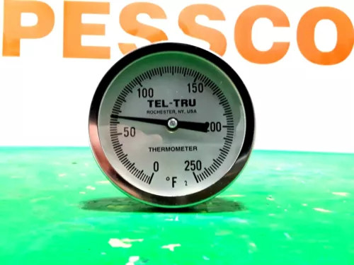 Tel-Tru UT300 Industrial Bimetallic Thermometer, 0-250°F, 9" Stem