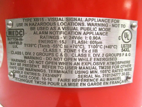 MEDC XB15 Hazardous Location Visual Signal Appliance - 24Vdc Xenon Beacon — product image 4 of 4