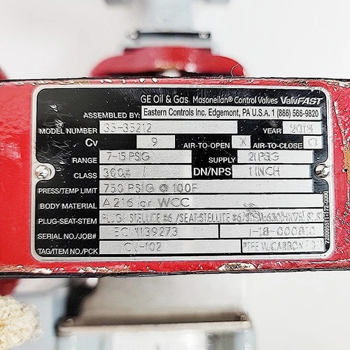 Masoneilan 1" CL-300 Camflex II Control Valve 35-35212 — product image 9 of 11