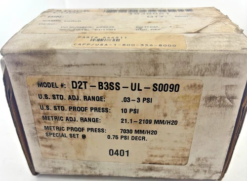 Barksdale D2T-B3SS-UL-S0090 Pressure or Vacuum Activated Switch — product image 7 of 8