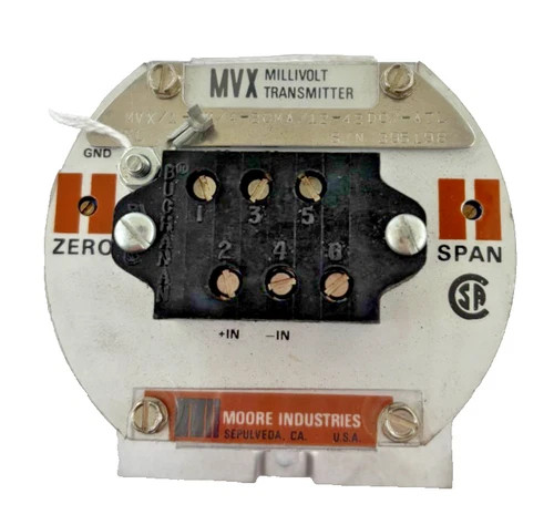 Moore Industries MVX Millivolt Transmitter MVX/1-5V/4-20MA/12-42DC/-ATL
