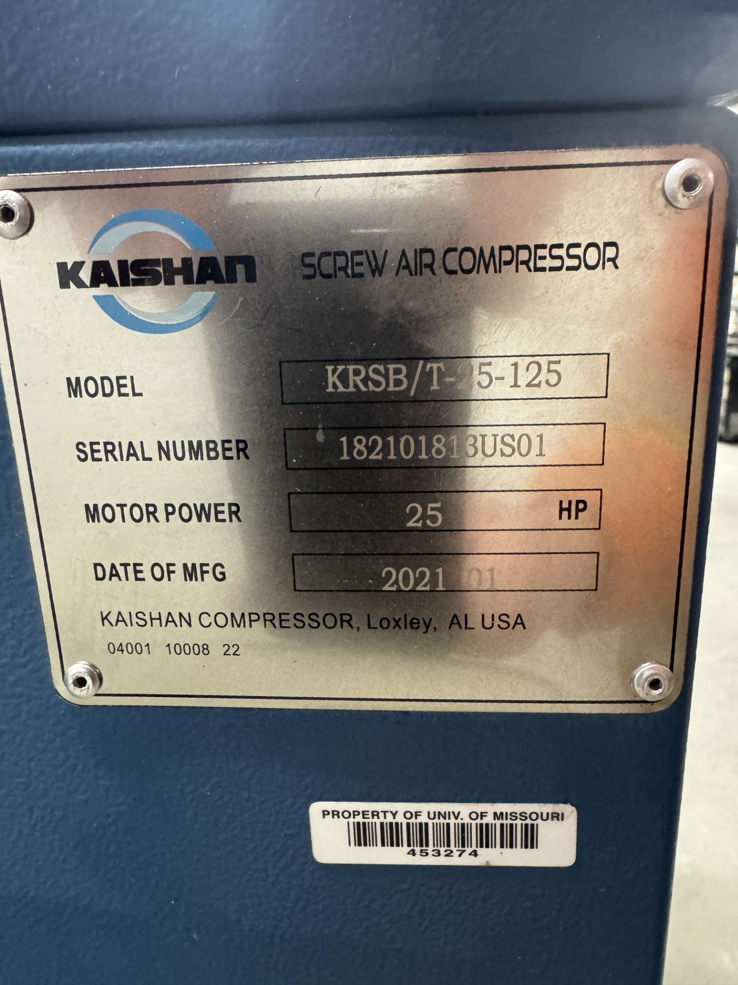 Kaishan KRSB-25 Single Stage Rotary Screw Air Compressor — product image 2 of 4