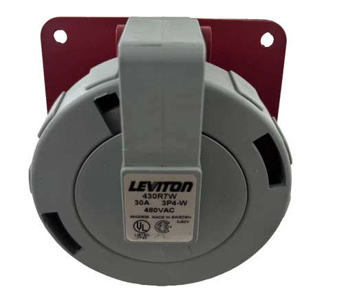 Leviton 430R7W Watertight Pin and Sleeve Receptacle, 30A 480V 3P4W — product image 3 of 6