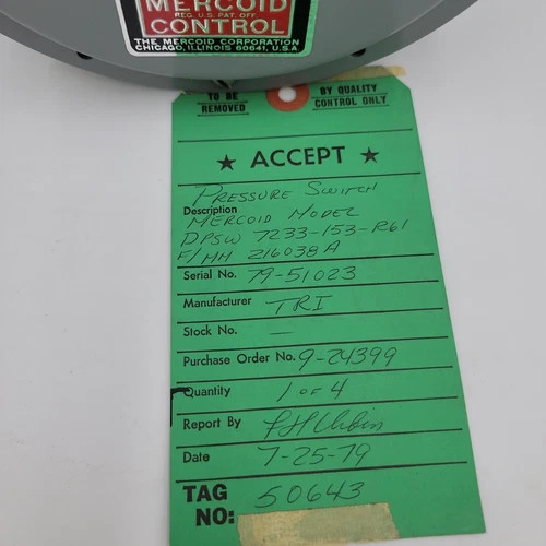 Mercoid DPSW 7233-153-R-61 Differential Pressure Switch — product image 3 of 11