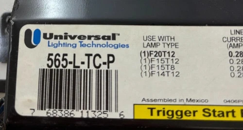 Universal Lighting Technologies 565-L-TC-P Trigger Start Ballast — product image 3 of 6