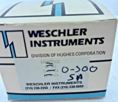 Weschler Instruments 644B637A18 Analog AC Ammeter 0-300A