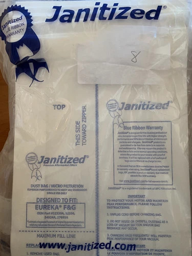 Janitized JAN-EUFG(10) Aftermarket Vacuum Bags for Eureka F&G (2 Packs of 10) — primary product image