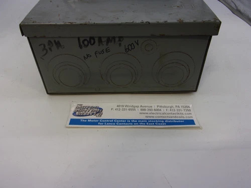 Square D HU363 Heavy Duty Safety Switch, 100A, 600V, 3-Pole, Non-Fusible, NEMA 1 — product image 5 of 8