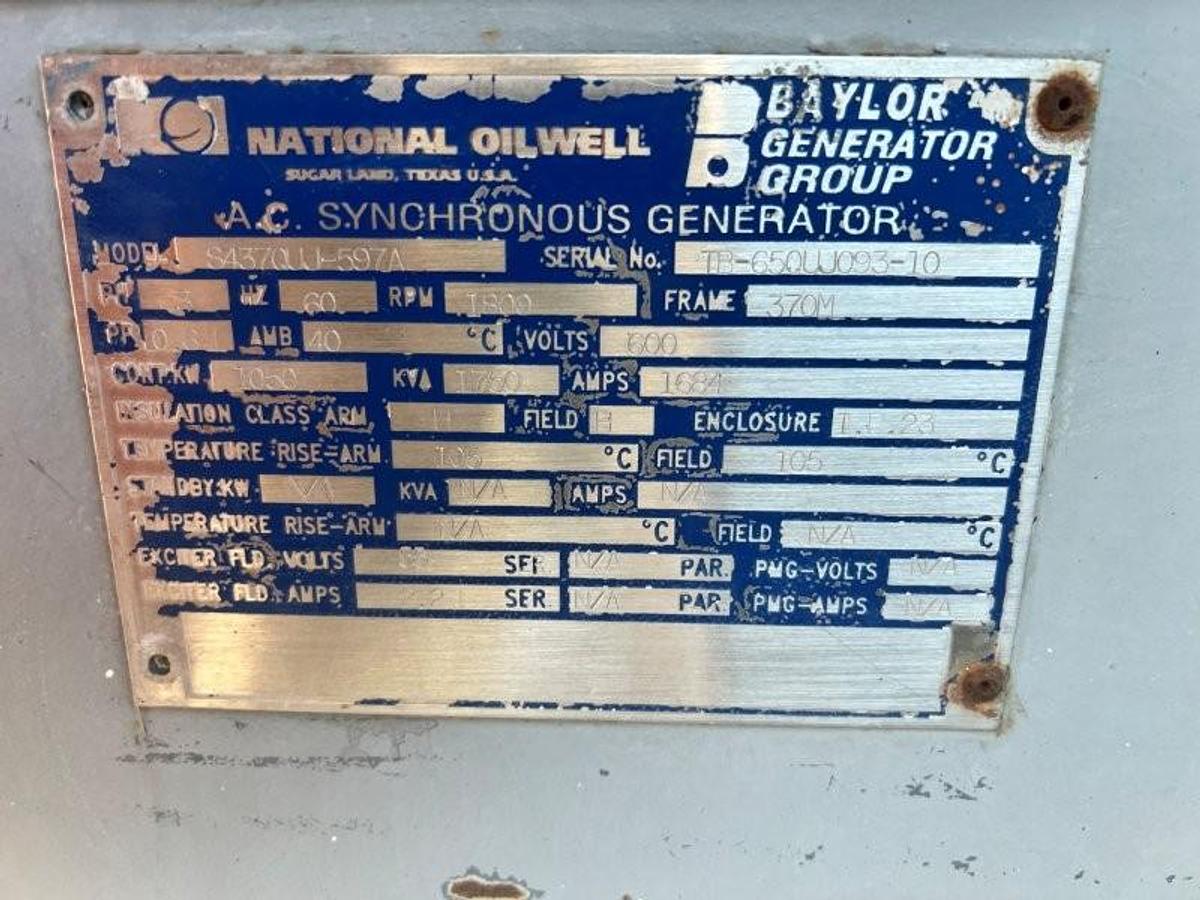 MTU 16V2000 1000 kW Diesel Generator Set with Stamford CC634C Alternator — product image 2 of 9
