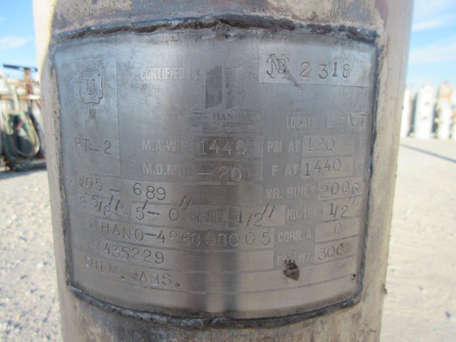 Hanover Vertical Pressure Vessel 8-5/8" x 5' MAWP 1440 PSI — product image 4 of 9