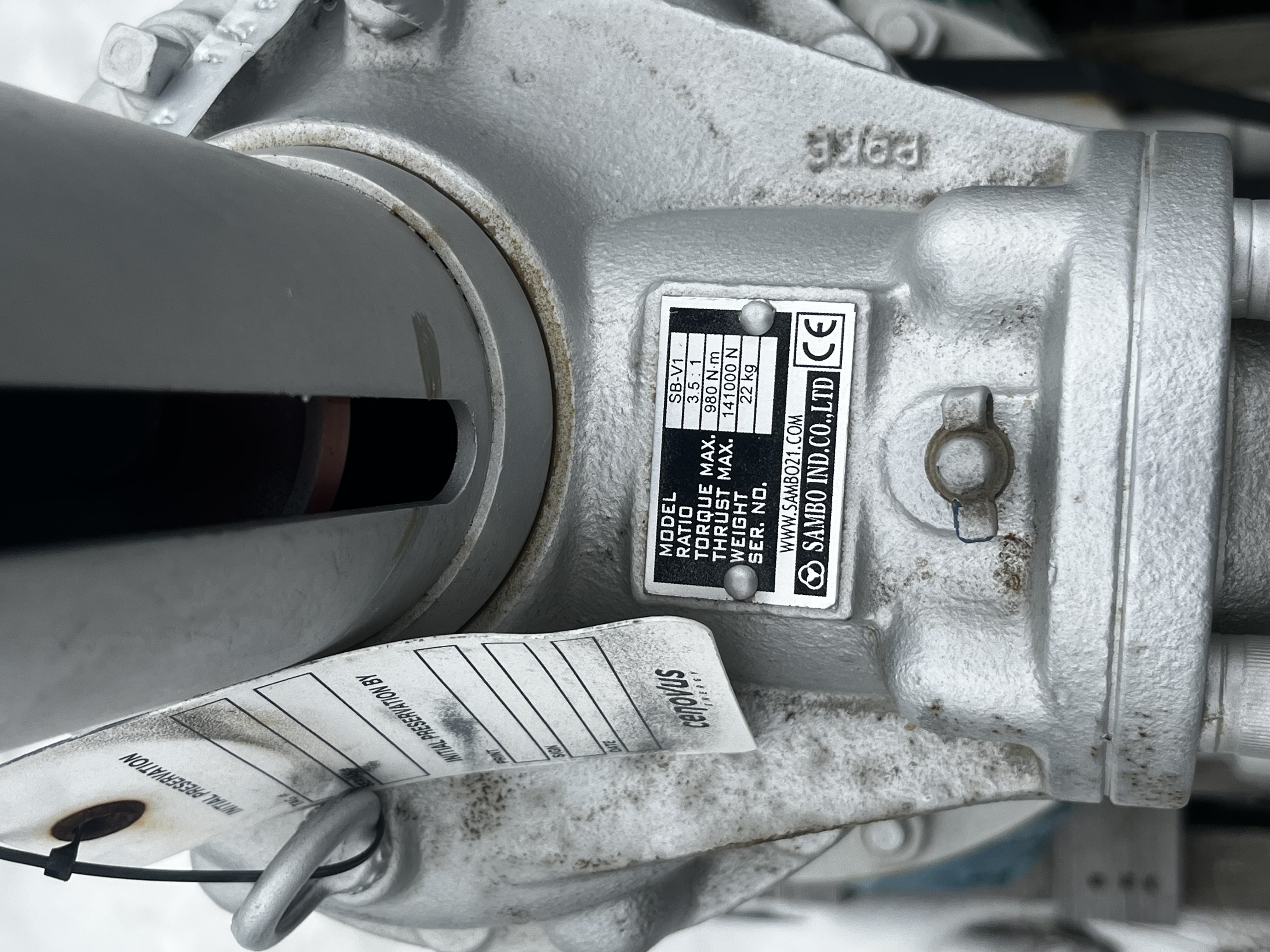 PK Valve 6-Inch Class 900 Carbon Steel Gate Valve with Sambo SB-V1 Gear Operator — product image 3 of 5