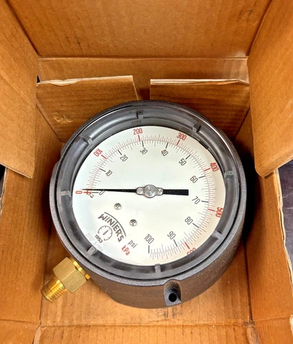 Winters 1953 Pressure Gauge 0-100 PSI 4.5 Inch Dial — product image 2 of 7