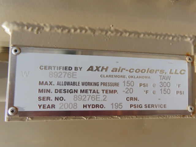 AXH Air-Coolers Forced Draft Air-Cooled Heat Exchanger 89276E — product image 10 of 12