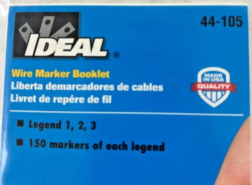 IDEAL 44-105 1,2,3 Legend Wire Marker Booklet — product image 3 of 3