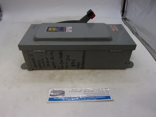 Square D HU361AWK Heavy Duty Safety Switch, 30A, 600V, 3-Pole, Non-Fusible, NEMA 12 — product image 8 of 8