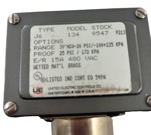 United Electric Type J6 Model 134 Pressure Switch — product image 5 of 7